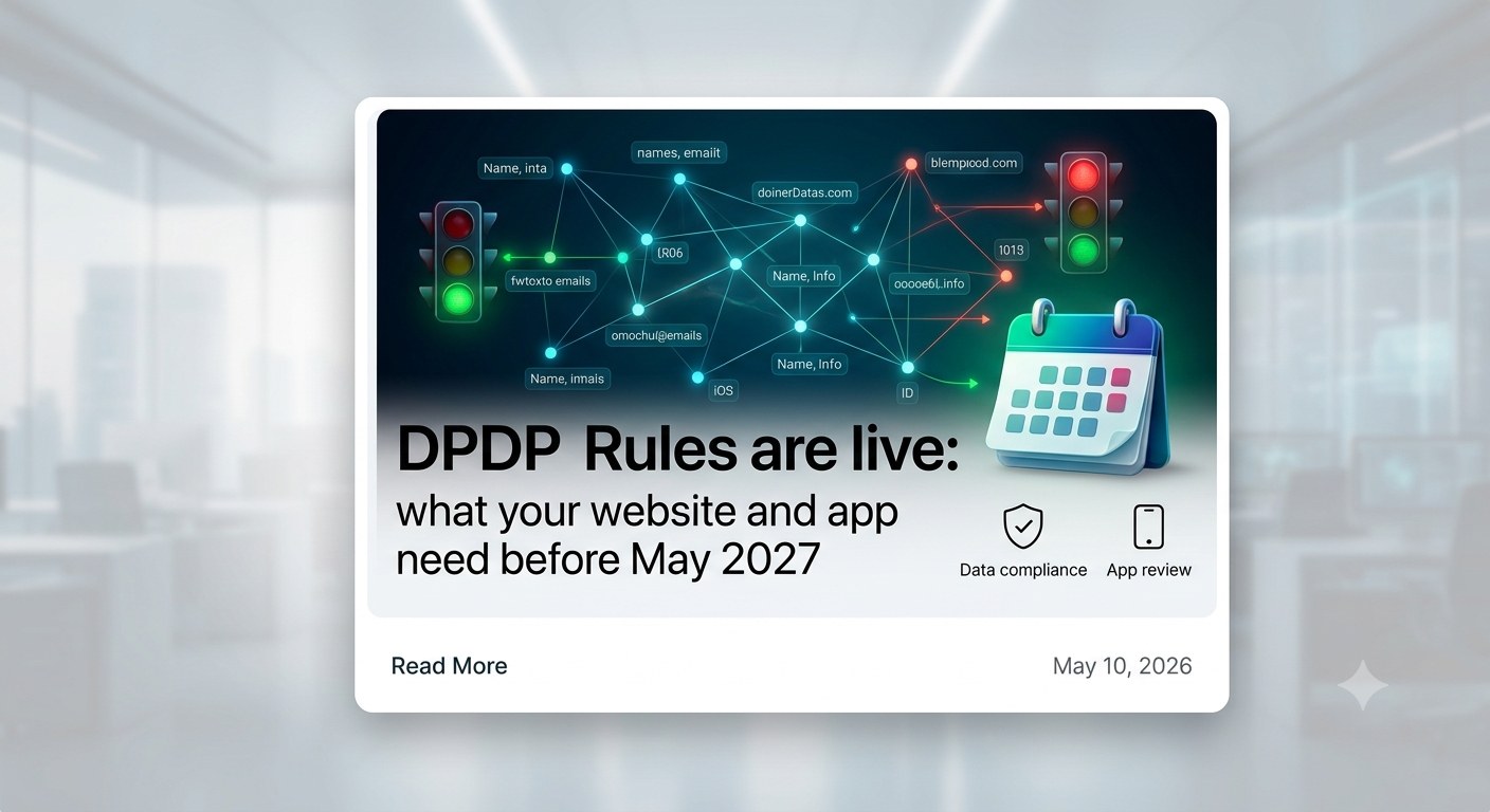 DPDP Rules are live: what your website and app need before May 2027